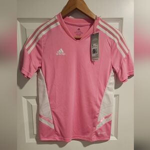 Adidas Pink and White Sports Jersey